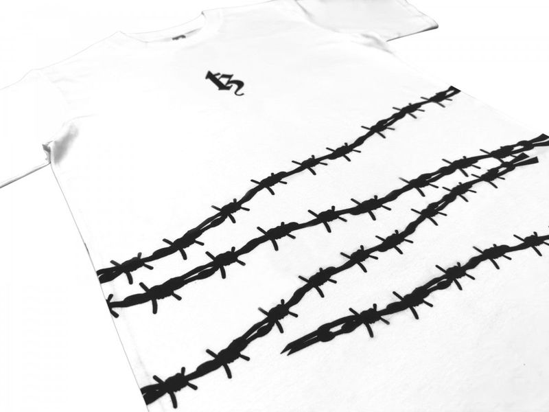 TZ BARBED WIRE SHORT SLEEVE WHITE