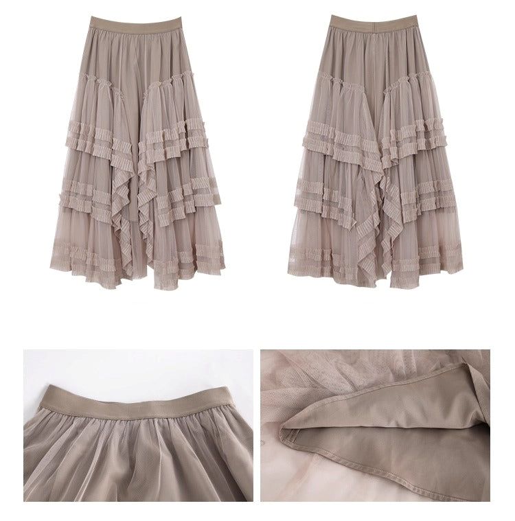 Cocoa cancan long frill skirt