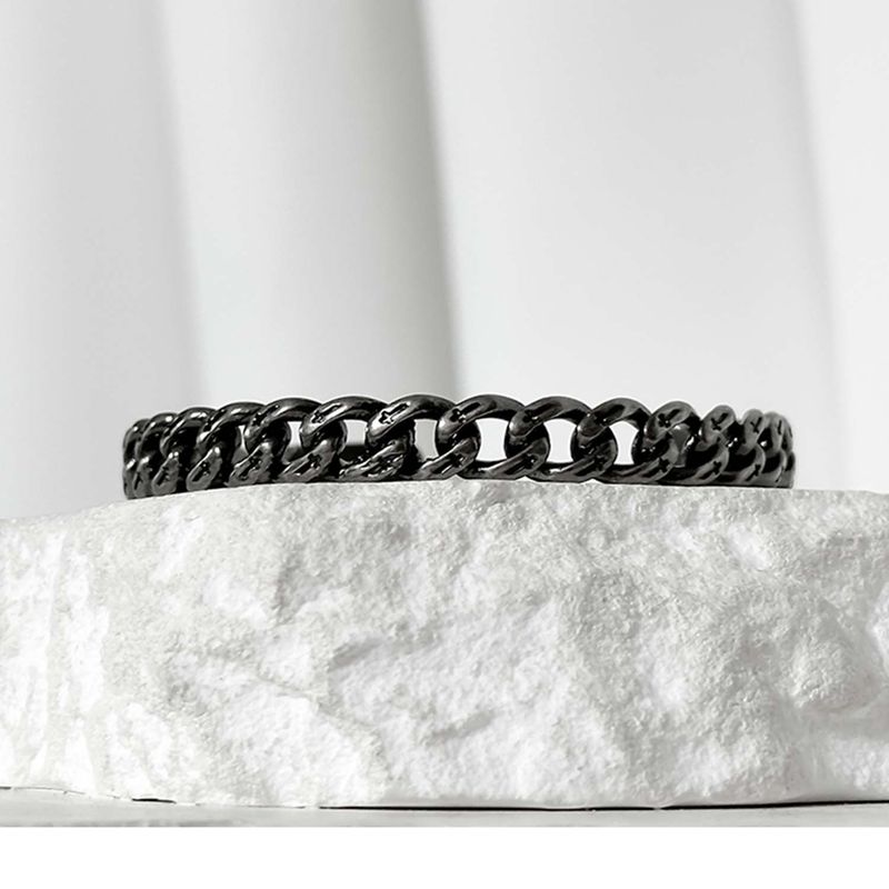 ss-SILENT CROSS CHAIN BANGLE_black