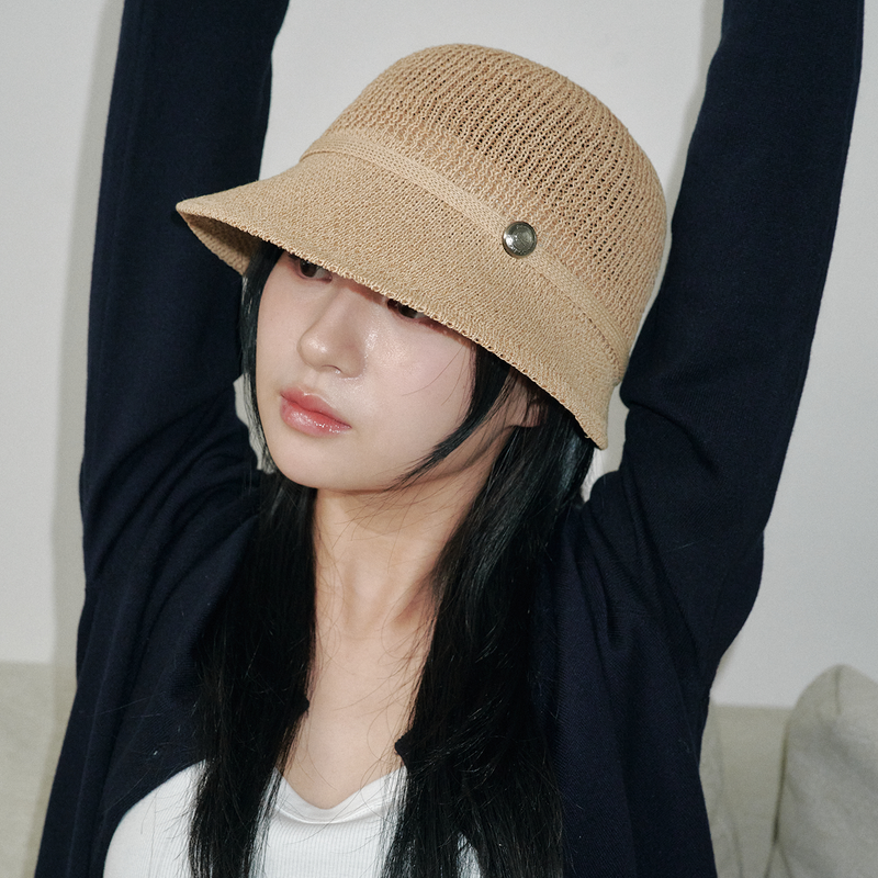 ALLINCOMPLETE（オールインコンプリート）の「バンドペーパーニット ボンネットハット (Beige)（帽子）」