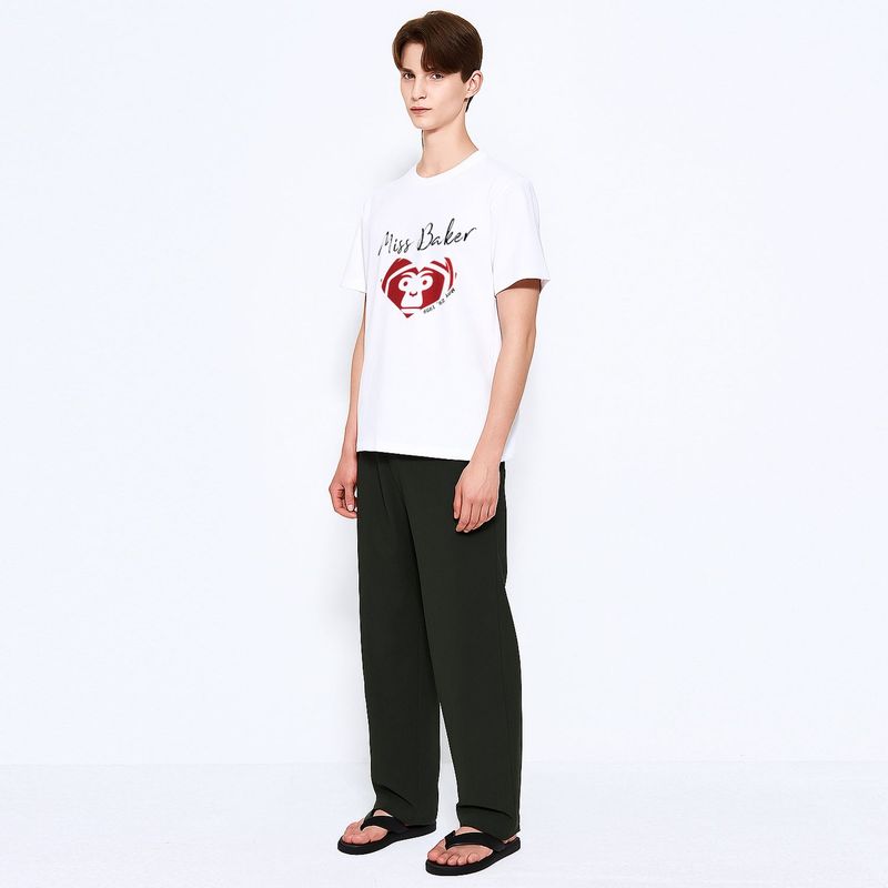 ハートバイカーTシャツホワイト / レッド(MAN)