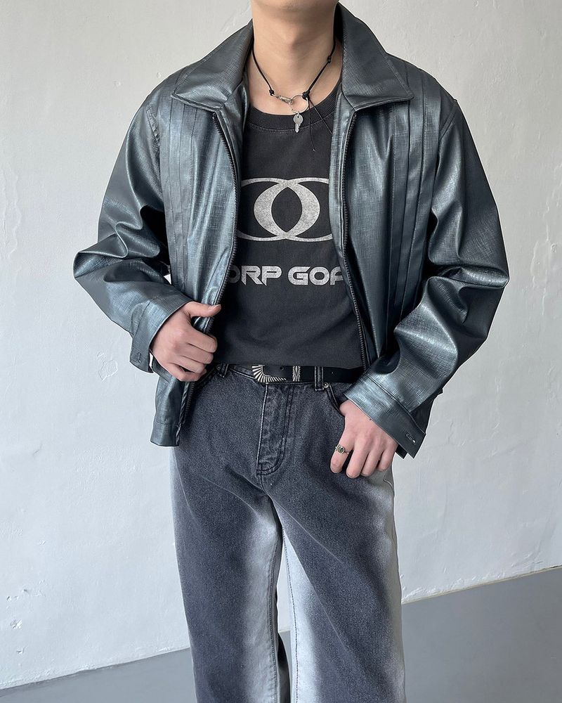 ENOC Square Winkle Leather Jacket (2 colors)