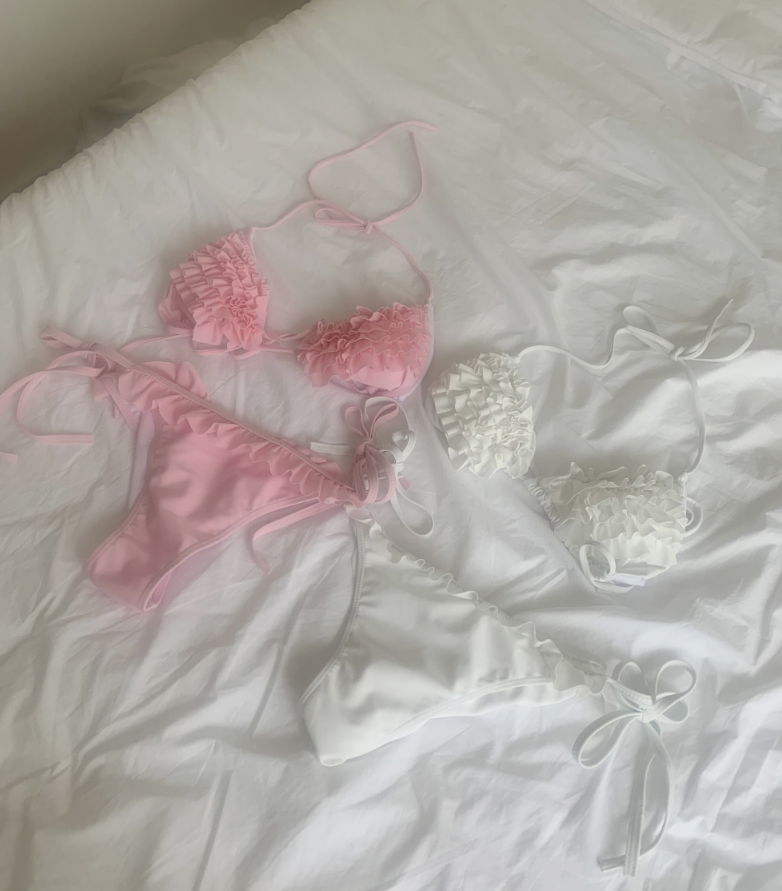 Mermaid Frill Bikini Set (pink)