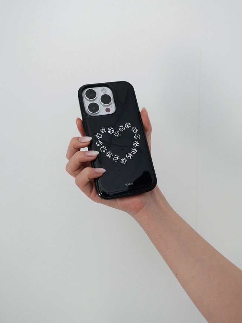 heart stud case (zebra)