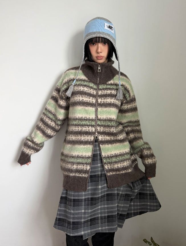 PLAID LAYERED WRAP SKIRT