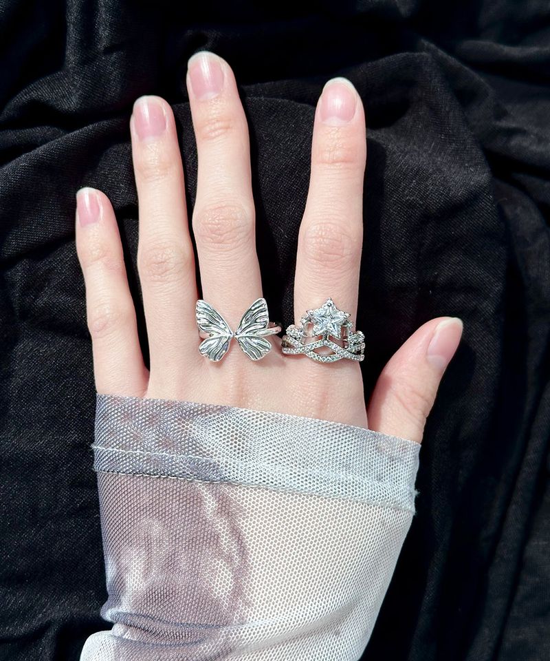 silver butterfly ring