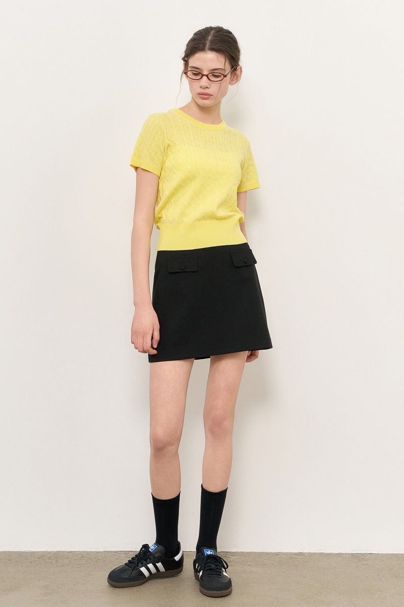 GENERAL IDEA（ジェネラルアイディア）の「【即日発送】tencel cable half knit（Tops）」