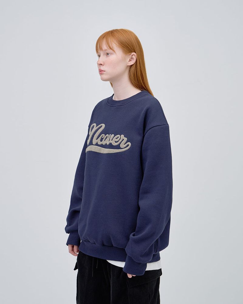  SCRIPT LOGO SWEAT SHIRTS - NAVY