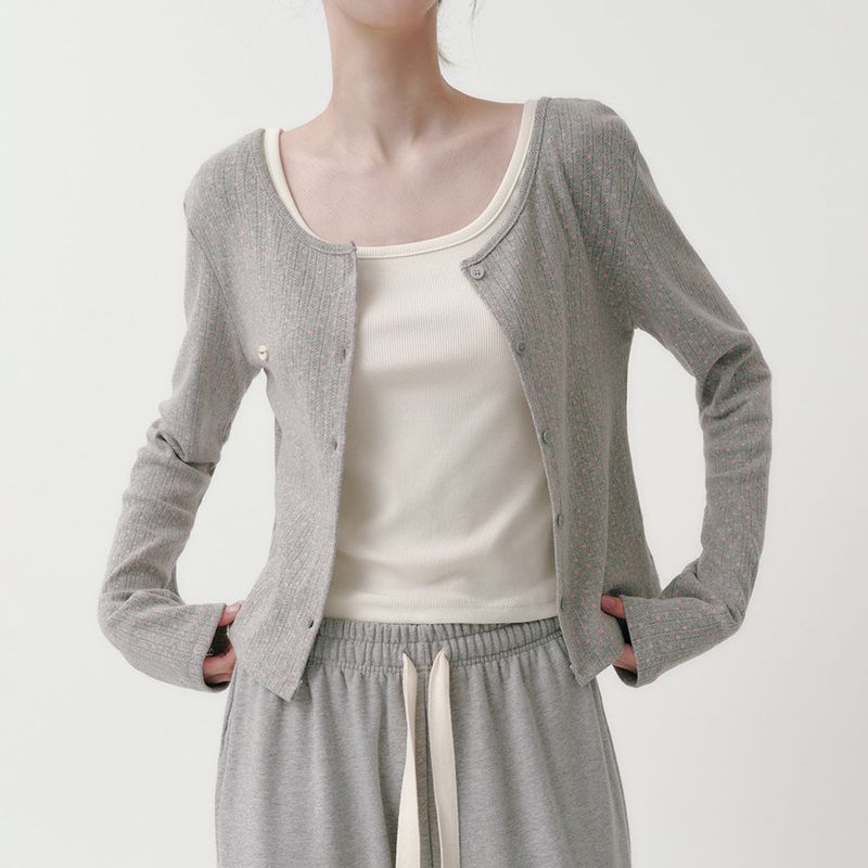 [MADE] Rose Punching Long Sleeve Cardigan