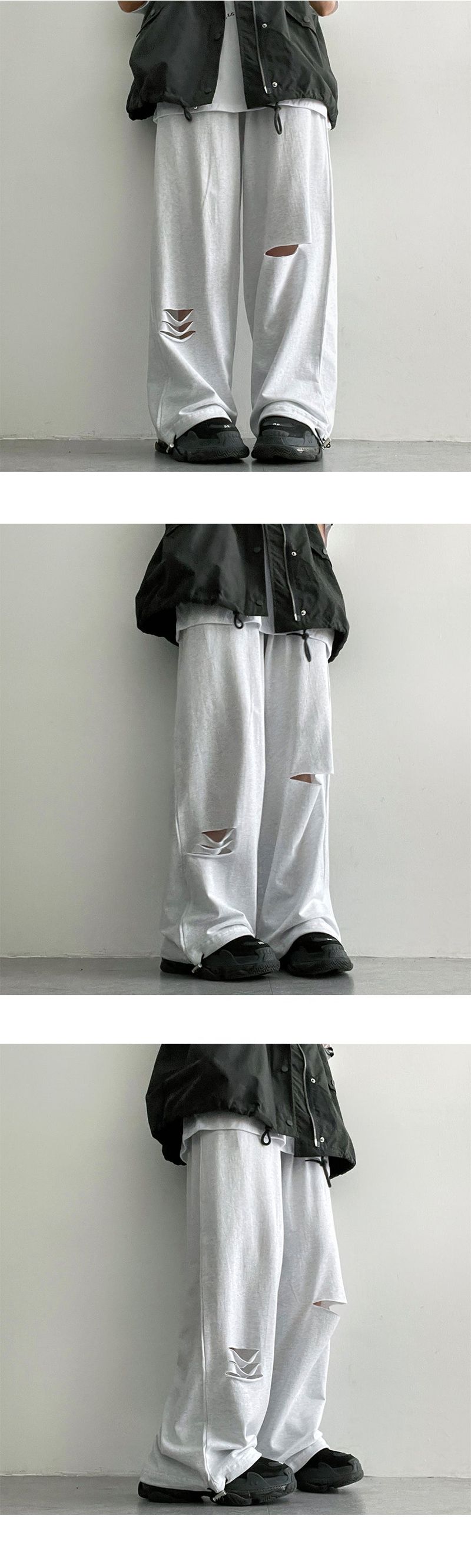 Orang Cutting Damage Wide Training Pants