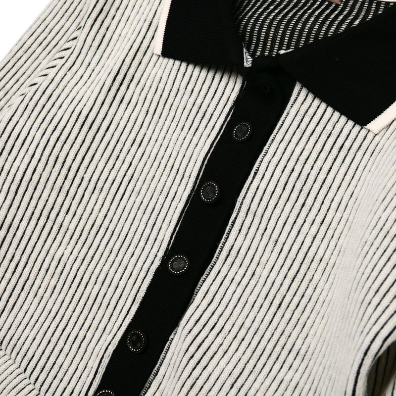 [LINE] Stripe Cutting Line Wool Cardigan