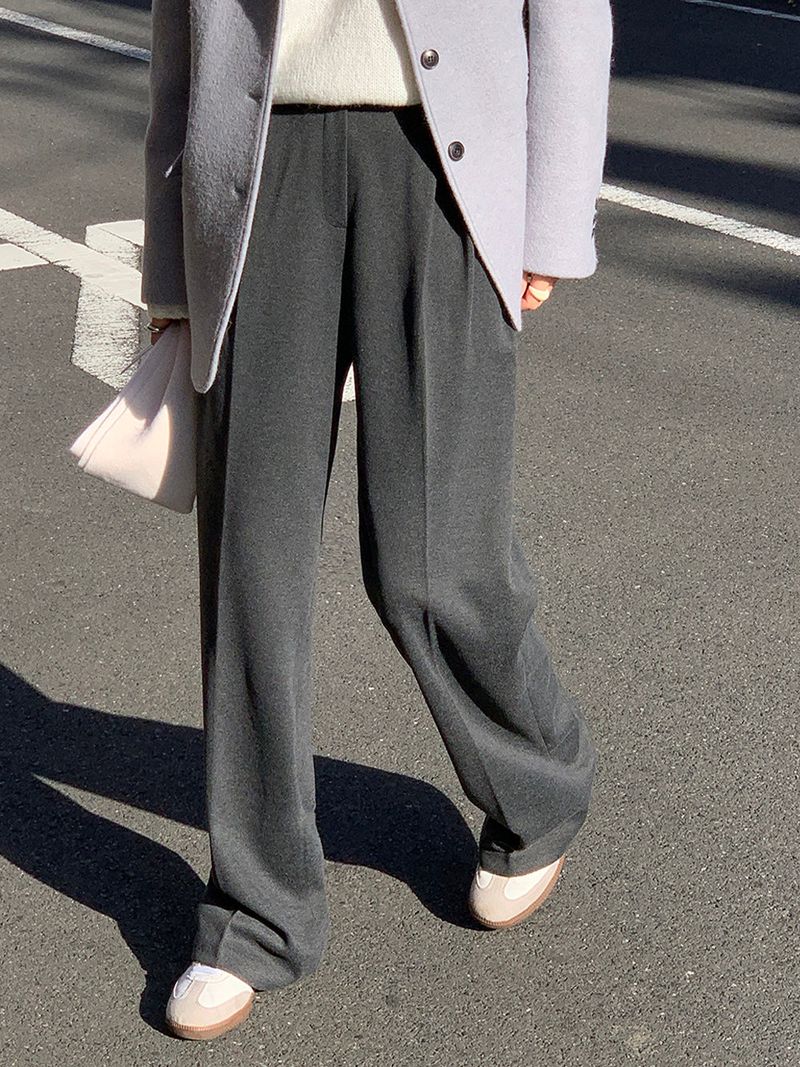 [MADE] [Wool Napping] Winter Warm Pintuck Wide Slacks
