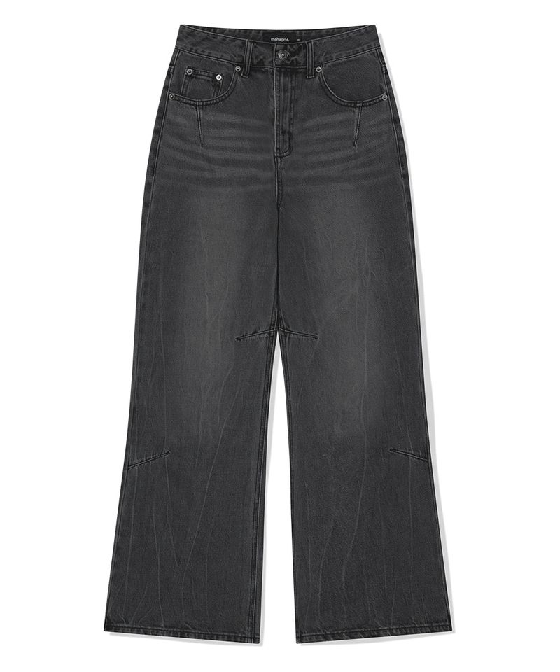 WASHED DART DENIM PANT