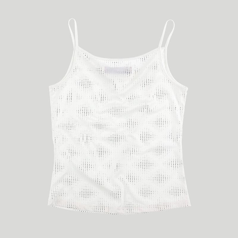 GLITTER COWL NECK CAMISOLE: WHITE