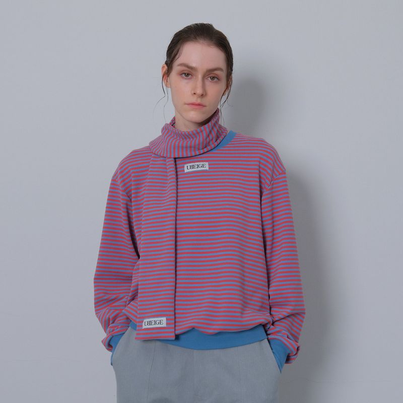 Pink/Sky Blue Stripe Fleece MTM