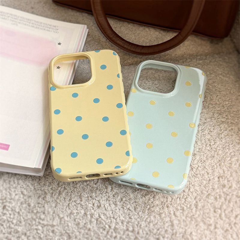 Pastel Tone Dot Pattern Jelly iPhone Case