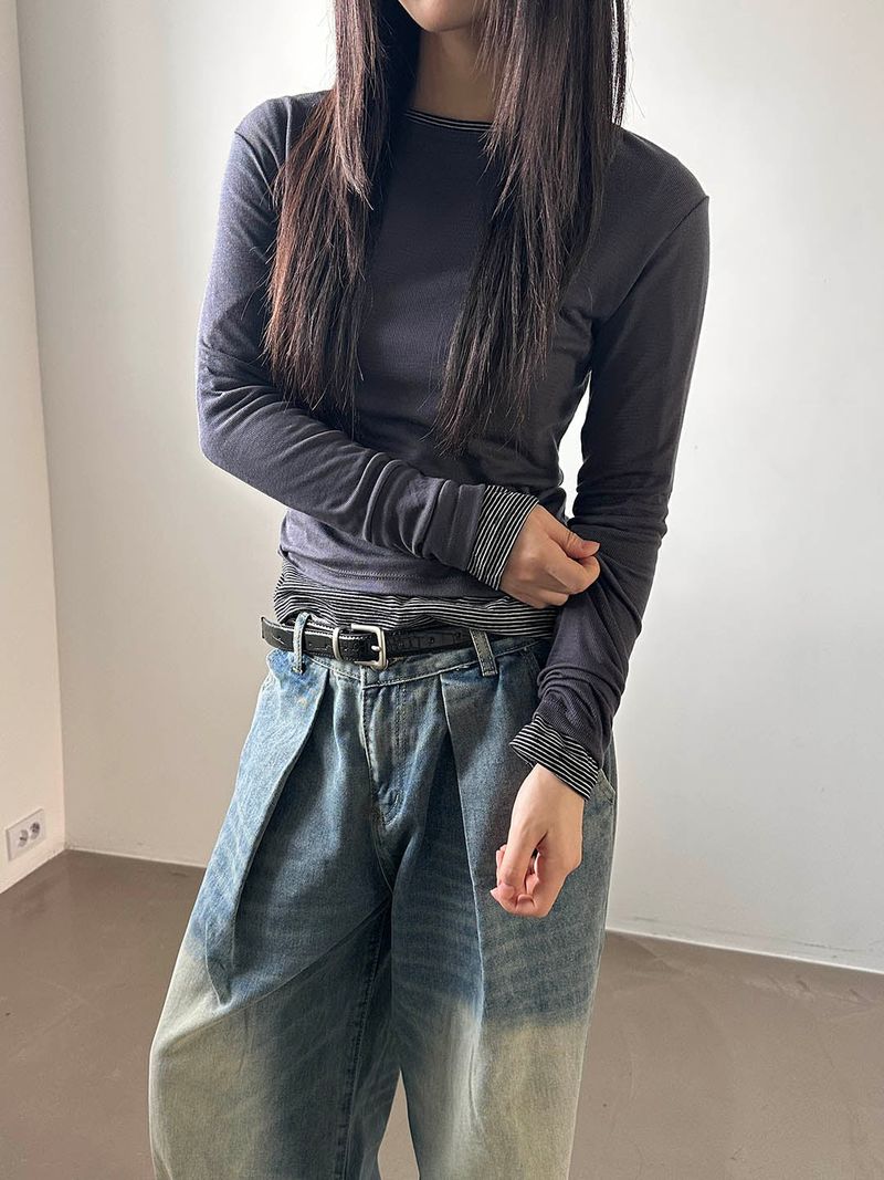 Soft tencel loose long sleeves(5color)