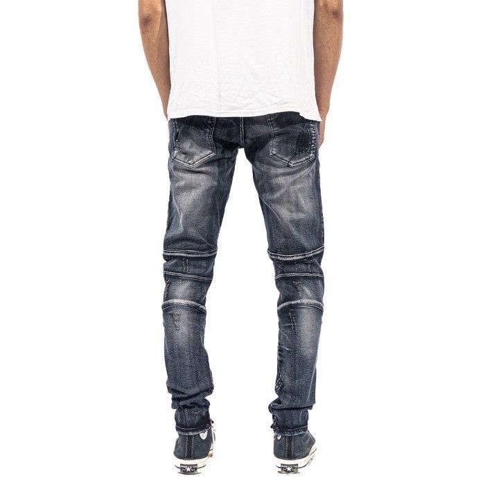 M1 Moto Biker Zip Asphalt Grey - Celana Jeans