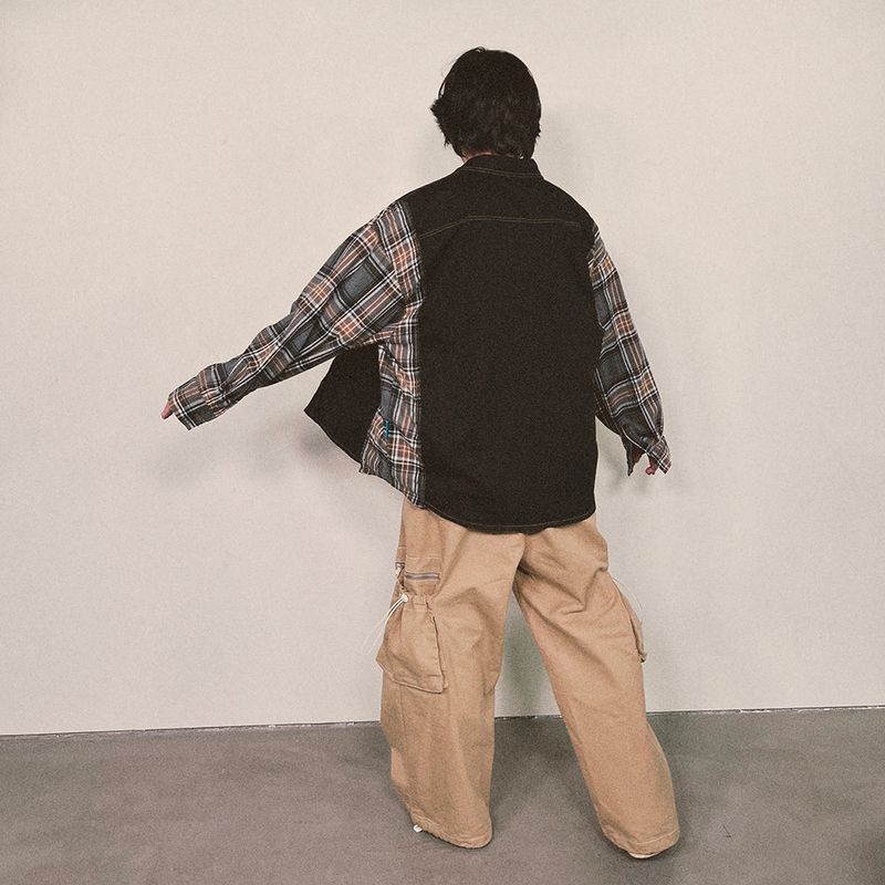 check block cotton shirt_black