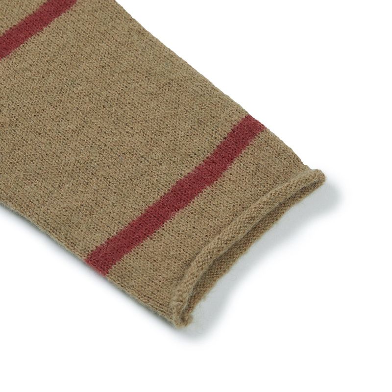 Roll-up stripe pocket knit / Beige