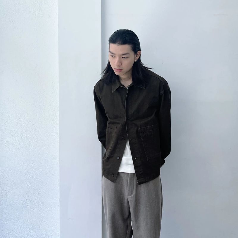 ボクシー ウォッシュド クロップド ジャケット
