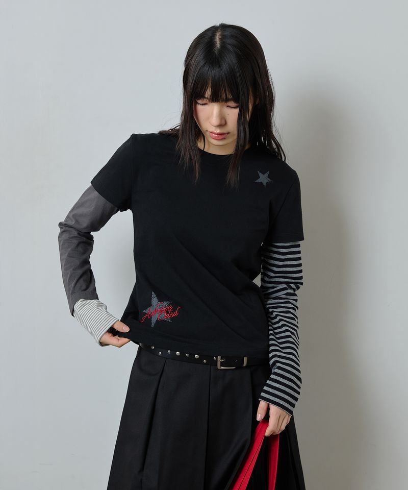 ODDSTUDIO（オッドスタジオ）の「Star Archive Multi Layered Long Sleeve - BLACK（Tops）」