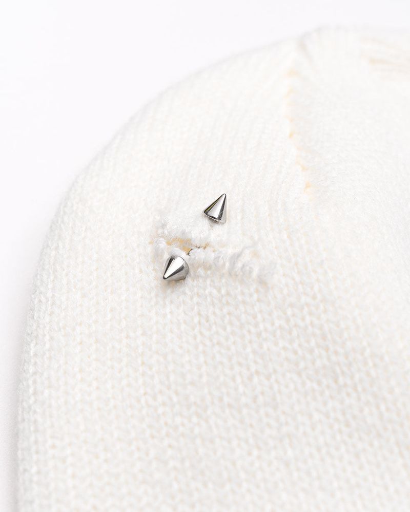 BBD Hand-stitched Graffiti Logo Beanie (White)