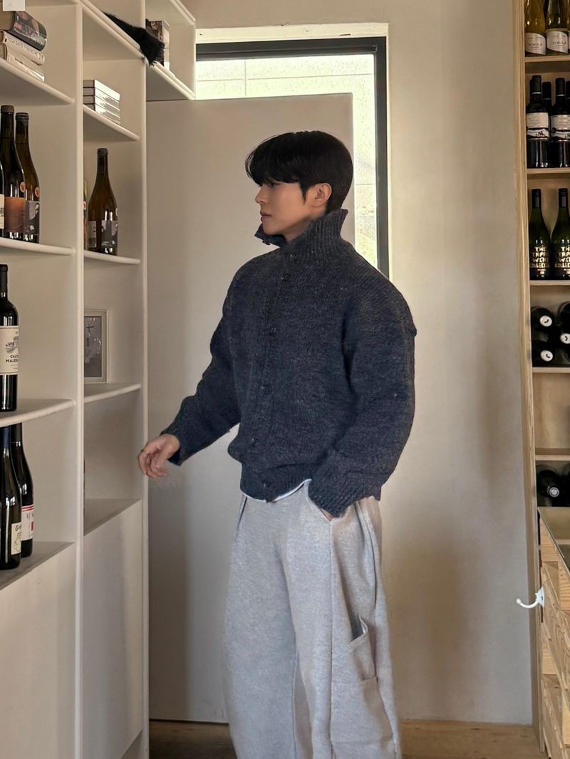 Eden high neck knit cardigan