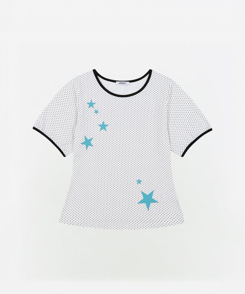 DOT STAR LINGER SLIM T-SHIRTS [WHITE]