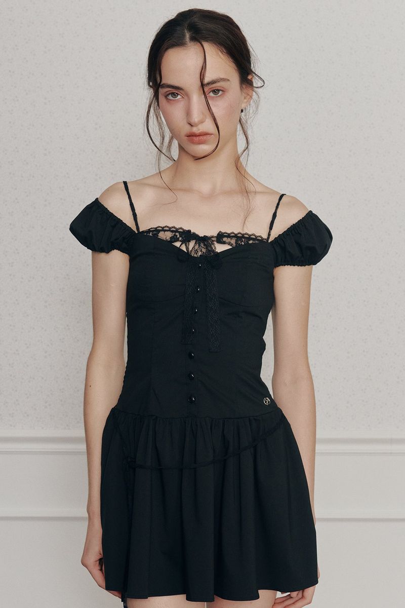 WENDY RIBBON DRESS black