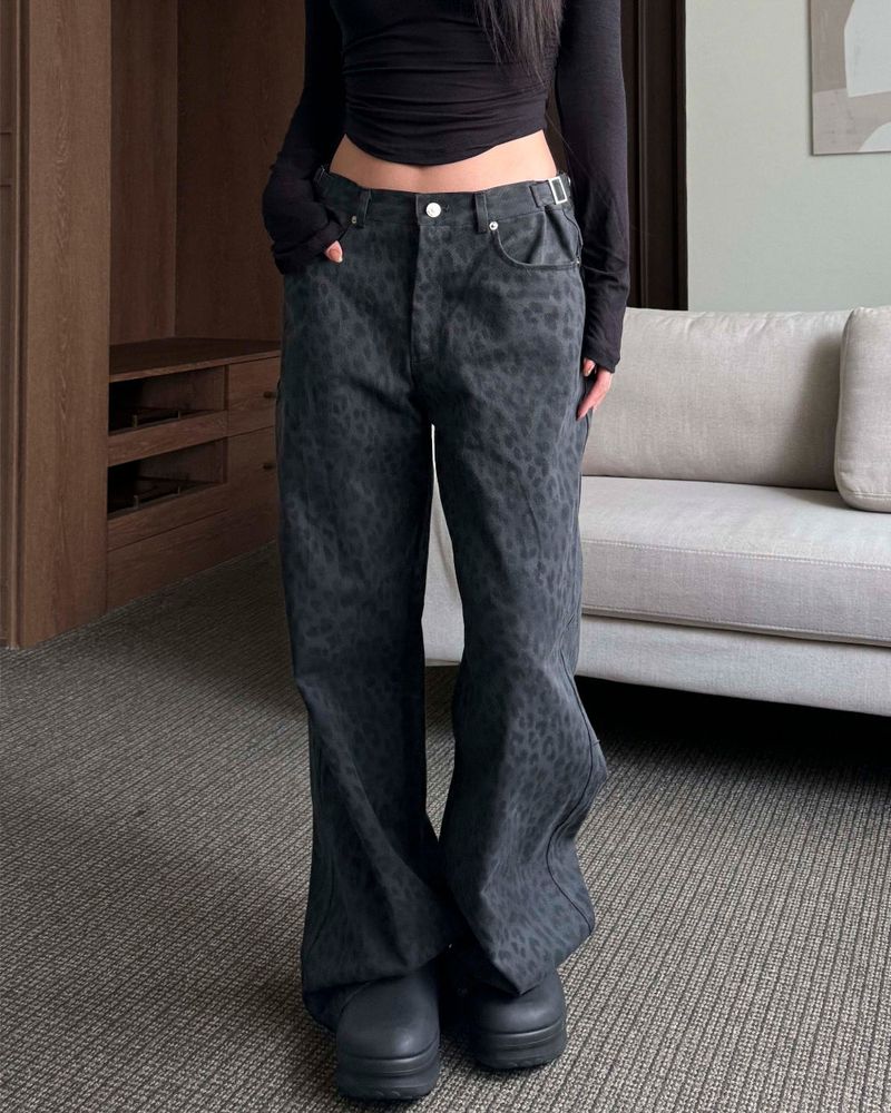 Leopard cotton pants