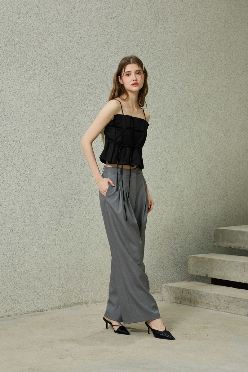 TOMO WIDE SLACKS / CHARCOAL