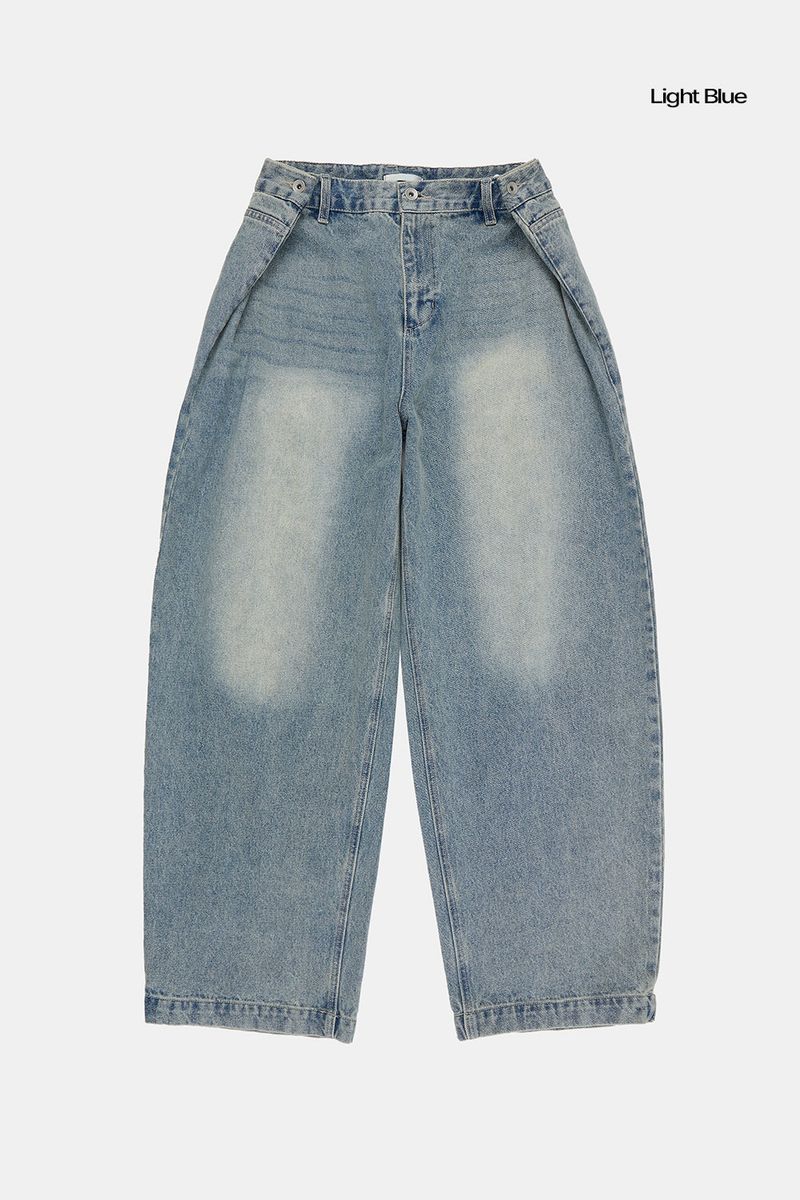 Simon folding wide denim pants