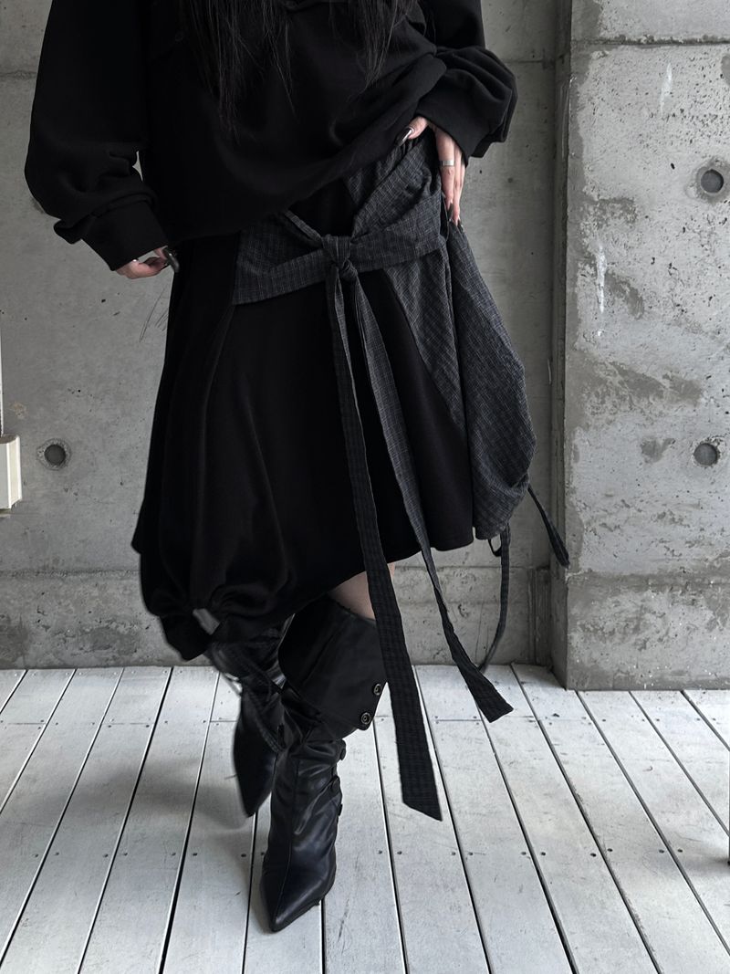 URBAN UNIQUE（アーバンユニーク）の「レイヤードチェックラップスカート (2color)（スカート）」