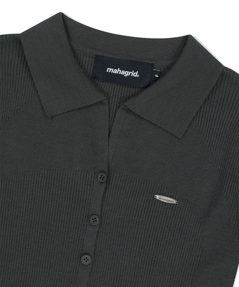 BUTTON-UP COLLAR KNIT