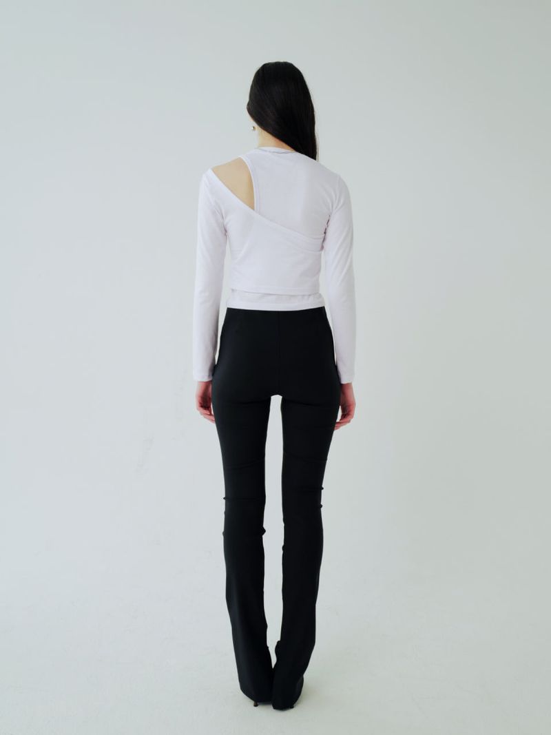 DOUBLE LAYERED LONG SLEEVE T-SHIRT (WHITE)