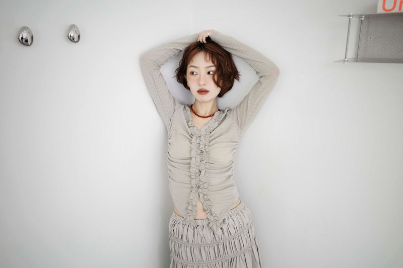 Shimmer Shirred Top