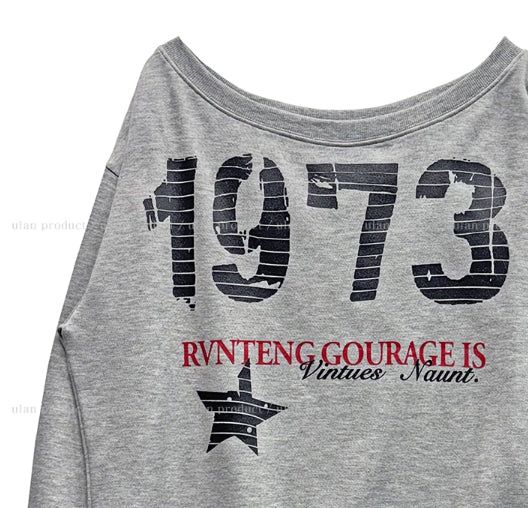 Benki Vintage One-Shoulder Sweatshirt