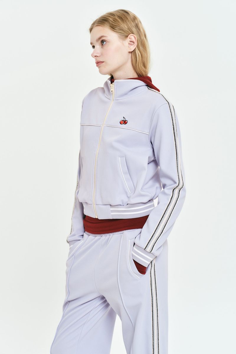 CHERRY LACE POINT CROP TRACK JUMPER [SKY]