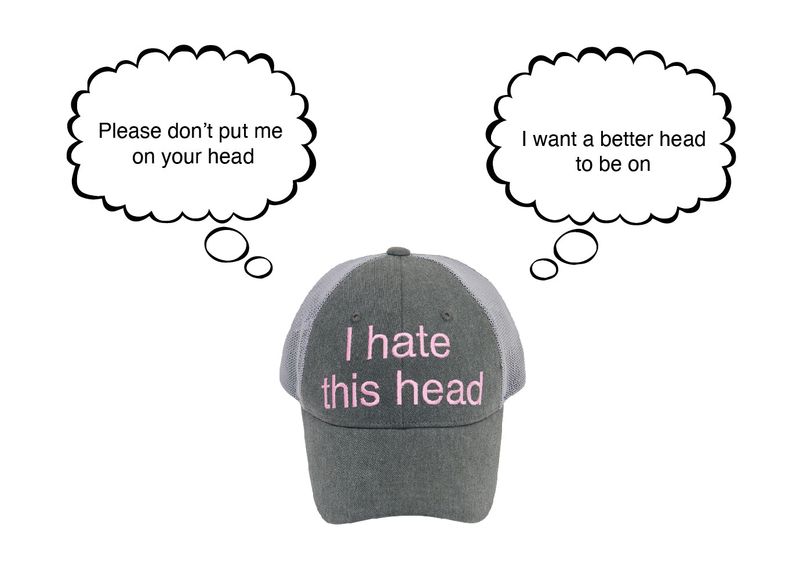 I HATE THIS HEAD MESH CAP (GRAY)