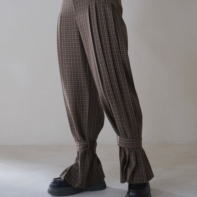 2way check wide pants