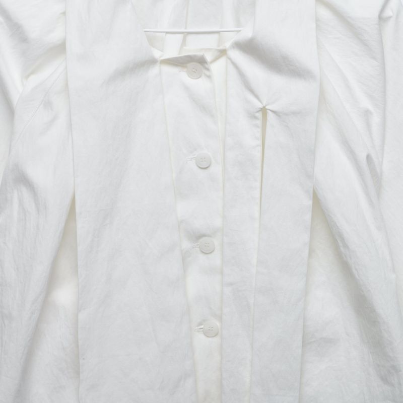 [LINE] Neck Shirring Tie Blouse