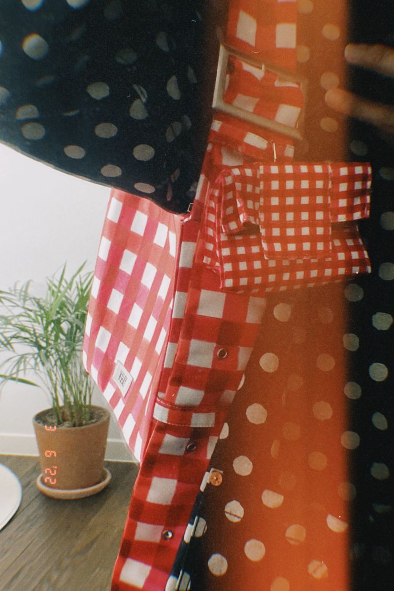 Gingham Mini Pouch - Red