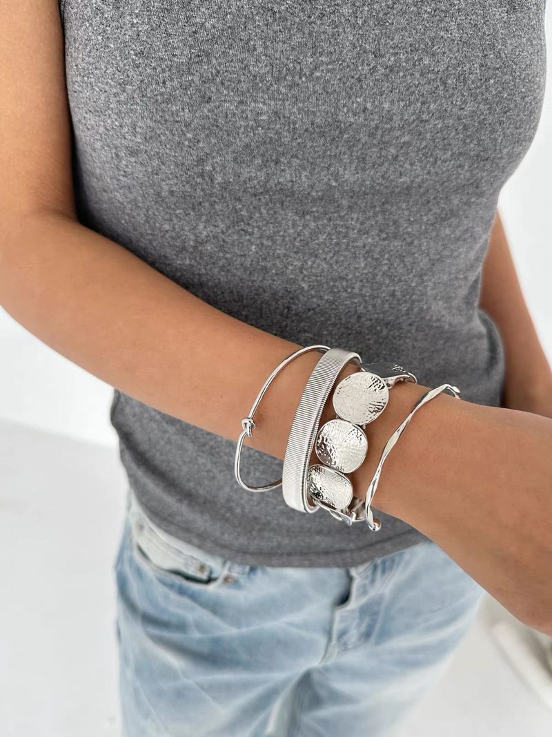 4type mixed silver bangle SET