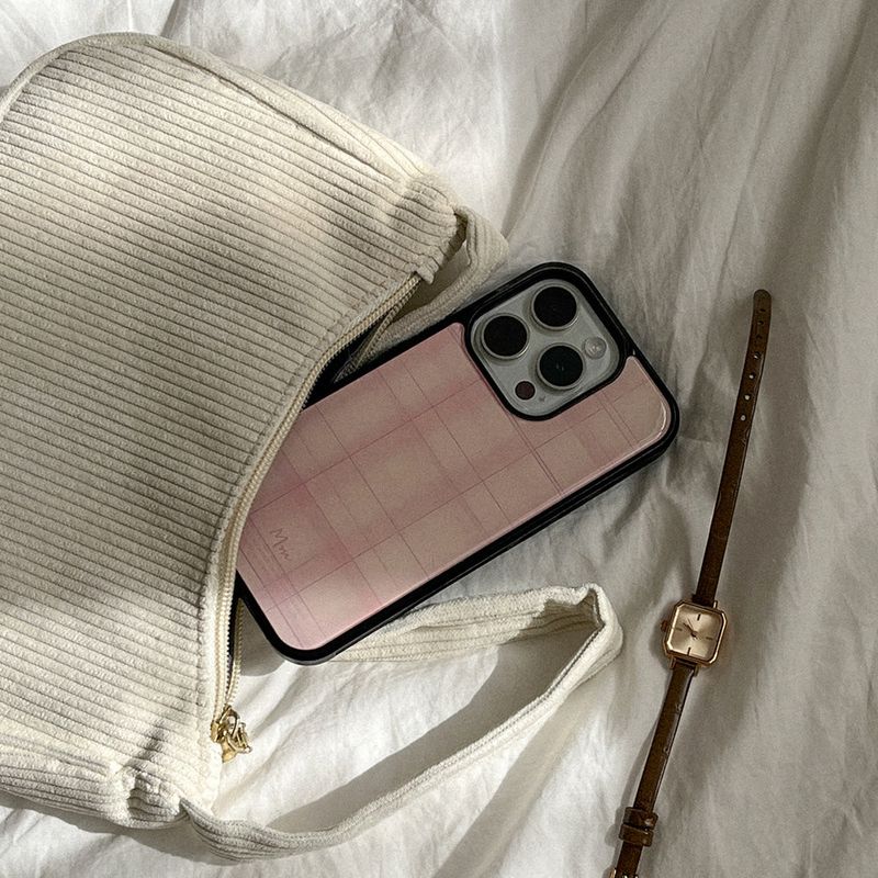 [Mademoment] vintage pink beige design iphone epoxy case