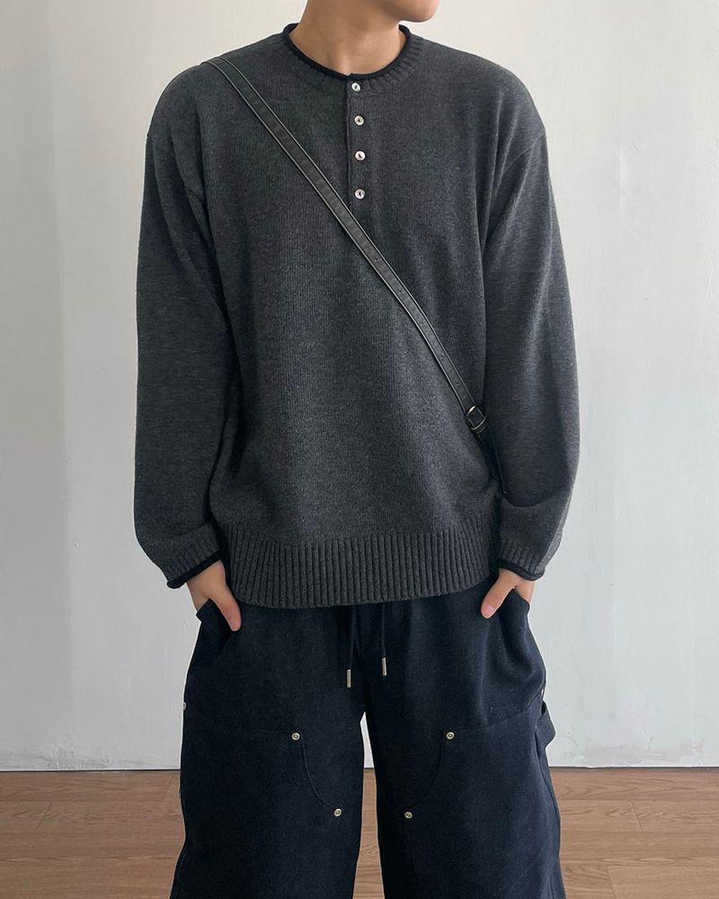 エルビン ラムズウール ヘンリーニット