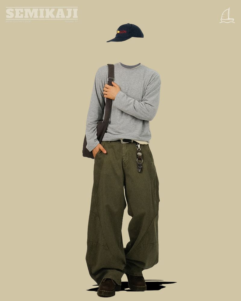 OE Curved Panel Wide Pants
