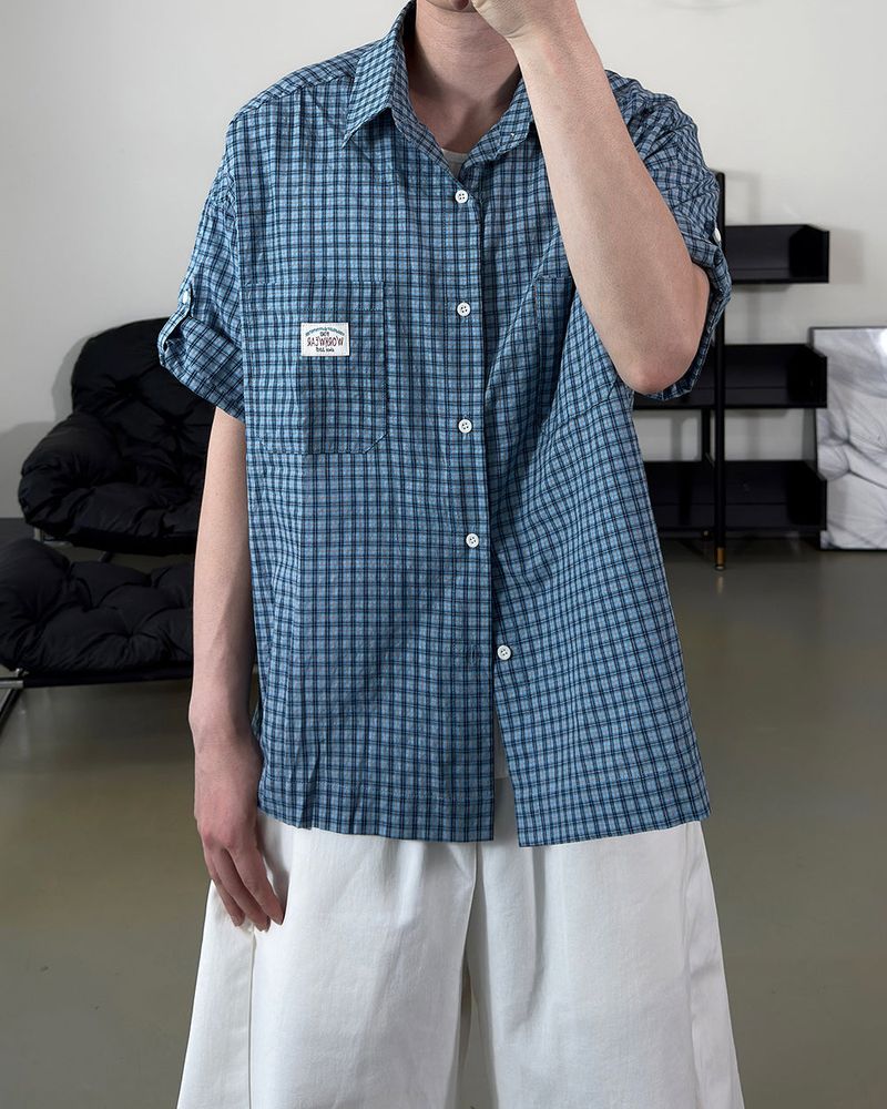 Mirel Check Roll-Up Half Shirt
