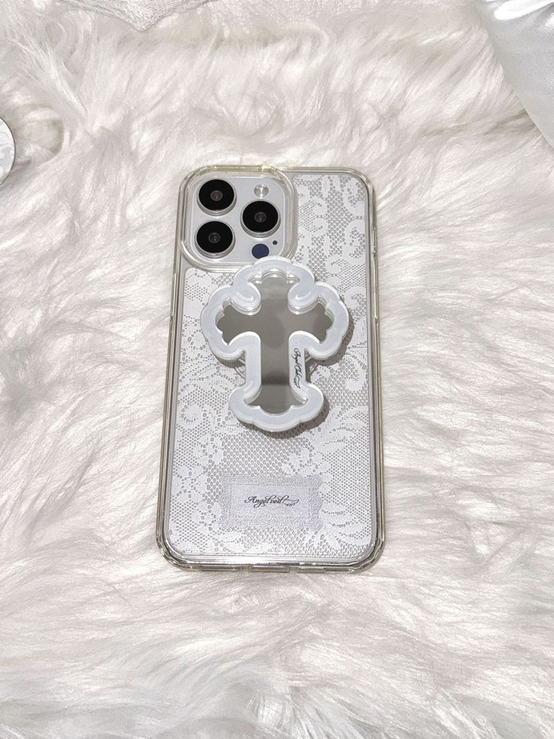 Angel Veil Lace Gel Hard Phone Case