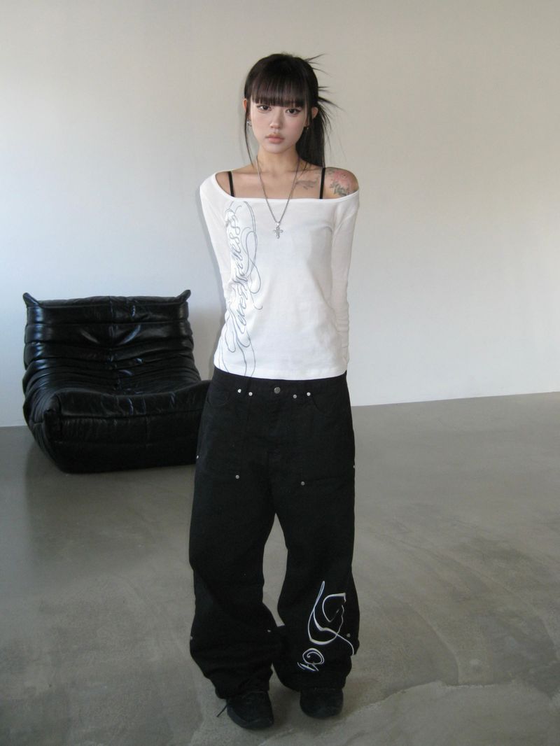 SALIX LETTERING SLIM T (White)
